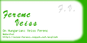 ferenc veiss business card